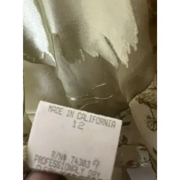 Vintage Spencer Alexis Silk Skirt Top Set Green Lace Velvet Burnout Size 12 - Picture 12 of 12